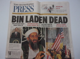 Grand Rapids Press MI May 2011 Bin Laden Dead - £1.55 GBP