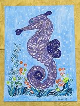 Handcrafted Quilled Paper Art Purple Seahorse - £23.43 GBP