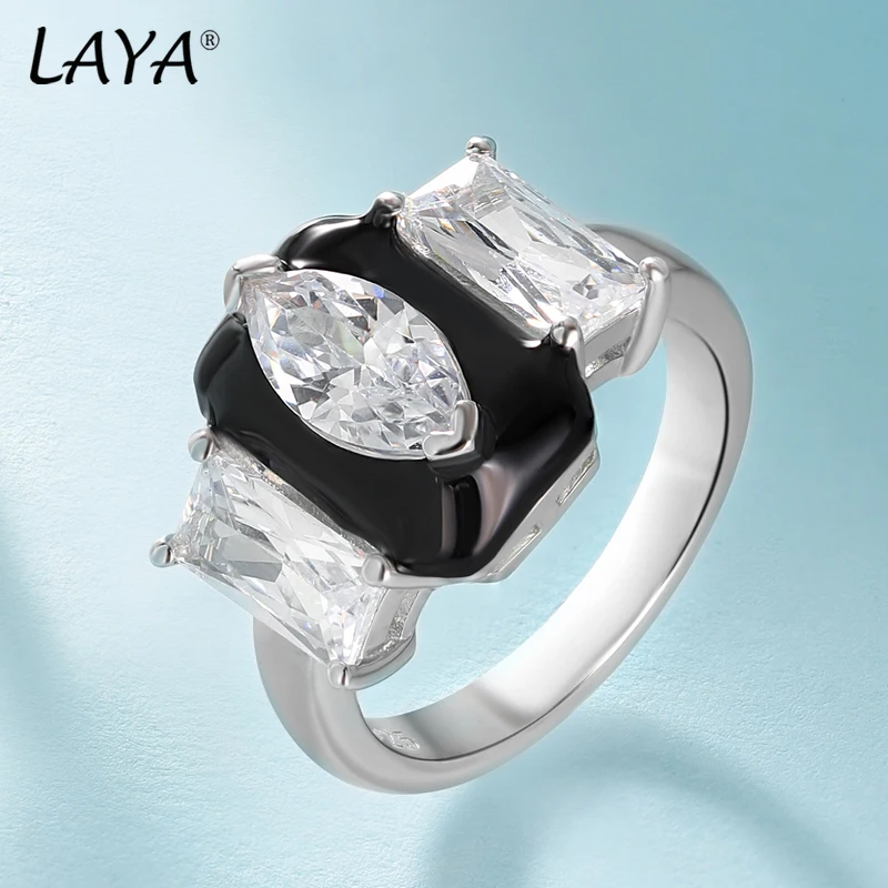 Silver Ring For Women Pure 925 Sterling Silver Retro Mood Ring High Quality Zirc - £40.87 GBP