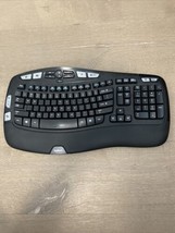 Used Logitech K350 Wireless Wave Keyboard Black No Dongle, Keys don't show chars - $15.00