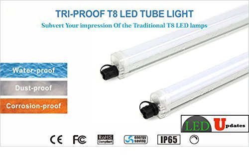 2pcs 4FT WATERPROOF 30W TRIPROOF LED LIGHT TUBE FOR PARKING LOT Car WASH OUTDOOR