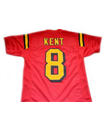 Clark Kent #8 Superman Smallville Movie Football Jersey Red Any Size - $54.86 CAD