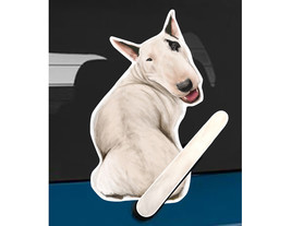 Bull Terrier dog rear window wiper wagging tail sticker - £10.29 GBP