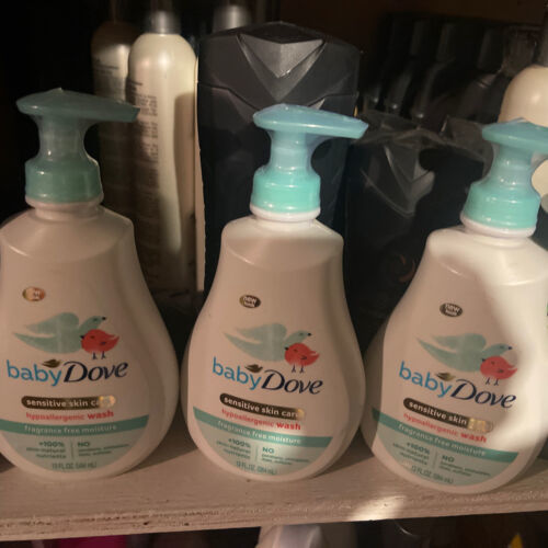 3 Dove Baby Sensitive Skin Care Hypoallergenic Fragrance Free WASH 13 FL oz. NEW - $24.74