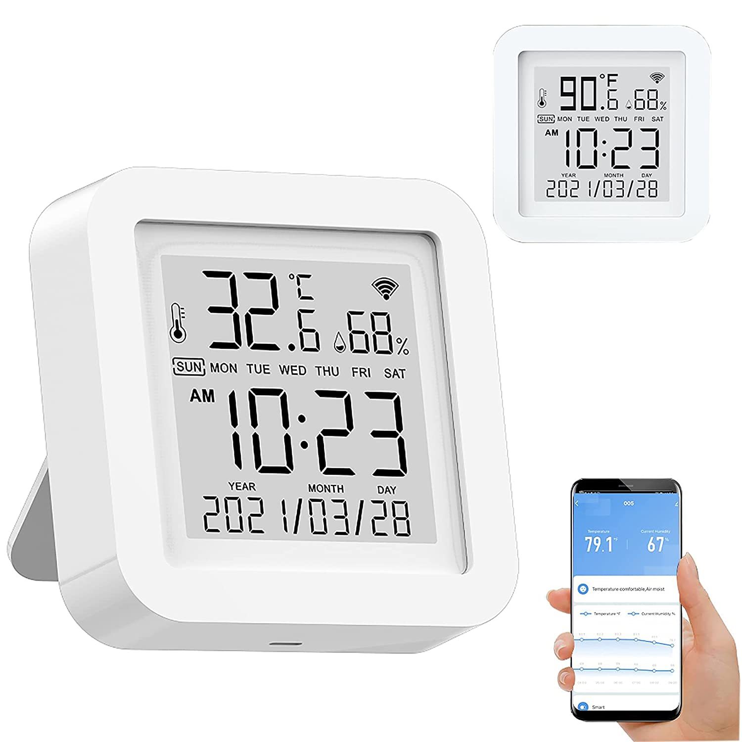 Smart WiFi Temperature Humidity Monitor: TUYA Wireless Temperature Humidity - $35.99