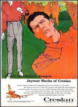 1950s Jaymar Slacks Of Creslan PRINT AD Golfer &quot;Cary Middlecoff Designs&quot;... - $174.13 MXN