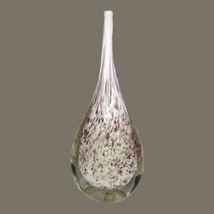 Art Glass Purple and White Tear Drop Sculpture Decor - £39.95 GBP