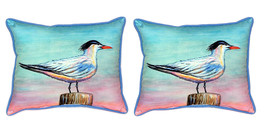 Pair of Betsy Drake Royal Tern Large Indoor Outdoor Pillows 16x20 - £71.21 GBP