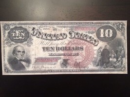 Reproduction Bill Ten 1880 United States Note Daniel Webster &quot;Jackass&quot; n... - £3.17 GBP