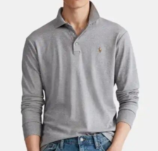 Polo Ralph Lauren men Soft Cotton long sleeve Polo Shirt  - size XXL - Gray - £59.30 GBP