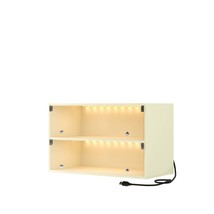 Off-White Glass Door Shoe Cabinet for Sneakers with RGB LED Light - $1,928.92 MXN
