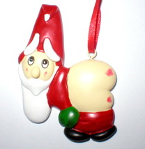 Mooning Santa Claus Gnome Nome Ornament Elf Funny Gag Gift Pants Down Flashing - £7.79 GBP