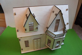 Wooden 3D Doll House  Craft Kit Self-assembly Little Cottage Handmade Laser Cut - £64.13 GBP