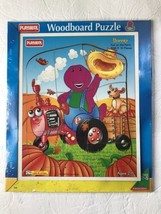 Vintage Playskool Barney Fun On The Farm Wood Board 10 Pc Puzzle 328-11 ... - £12.73 GBP