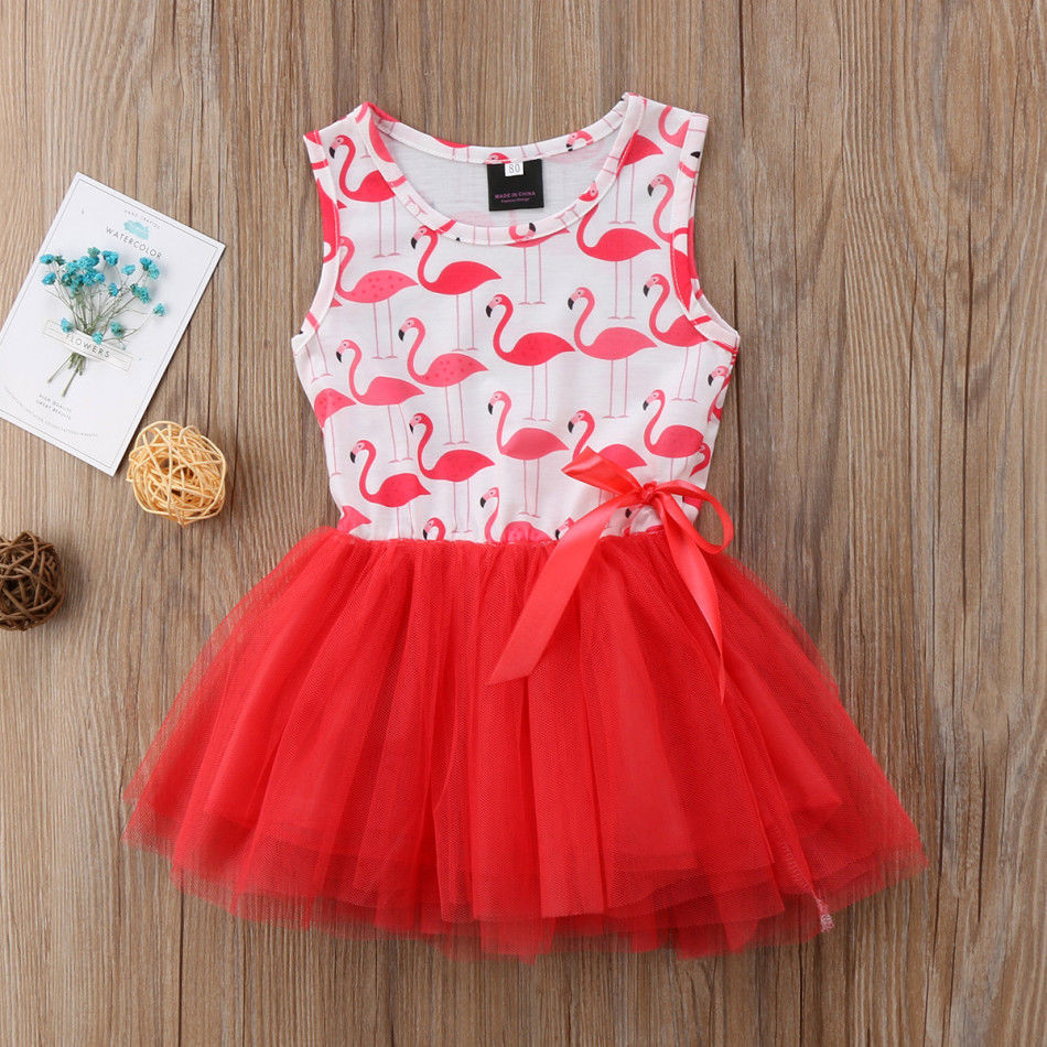 NWT Girls Flamingo Pink Striped Sleevless Tutu Dress 2T 3T 4T 5T - $4.79+
