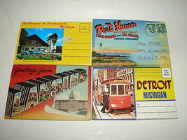 3 1950-70s Michigan Souvenir Postcard Folder Photo Sets - £9.70 GBP