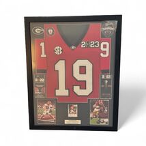 Brock Bowers* #19 Georgia Bulldogs Framed Jersey Beckett Auto CFP Champs... - $791.01