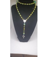 Rosary from czech glass beads vintage style jewelry #24043 - $633.57 MXN