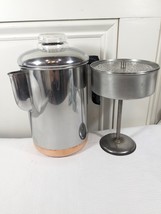 Revere Ware 1801 Coffee Percolator stainless Copper Clad Bottom Cup Stove Top - £47.81 GBP