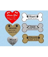 Engraved Pet Loss Name Plate, Personalized Heart or Bone Shape, Dog, Cat Any Pet - $18.50