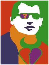 1974 Colorful man&#39;s paint, glasses/ question mark quality 18x24 Poster.Decorativ - £22.35 GBP