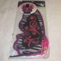One Size Fits Most Fairy Halloween Costume Wings Pink Black White New - $20.00