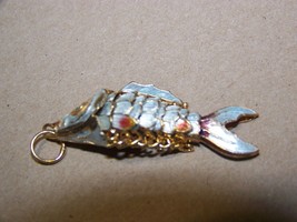 Vintage Cloisonne Enamel Fish Articulated 1 3/4&quot; - $13.48