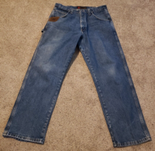 Wrangler Riggs Workwear Dura Shield Carpenter Blue Jeans Size 34X30 - $18.43
