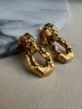 KJL Kenneth Jay Lane Vintage Drop Clip On Signed Gold Earrings - $834.34 MXN