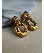 KJL Kenneth Jay Lane Vintage Drop Clip On Signed Gold Earrings - $834.34 MXN