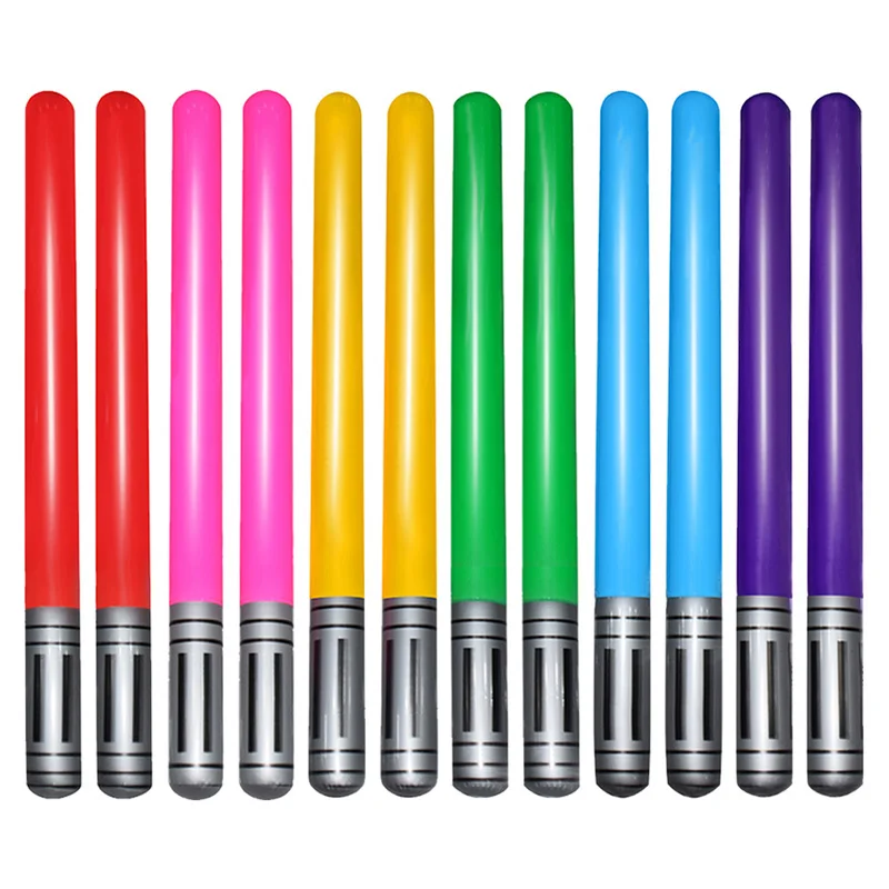 12 Pieces Inflatable Light Saber Sword Balloons Stick Set for Costume Fan - £15.94 GBP