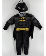 DC Batman Halloween Costume Size 2T Padded Muscles with Mask &amp; Cape Blac... - $27.72