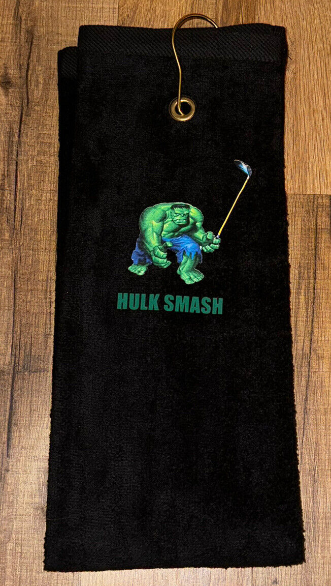 Primary image for Hulk Smash Golf Sport Towel 16x26 Black