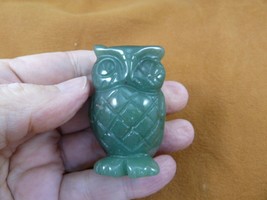 (Y-BIR-OW-737) Green aventurine OWL bird gemstone figurine I love OWLS b... - £18.67 GBP
