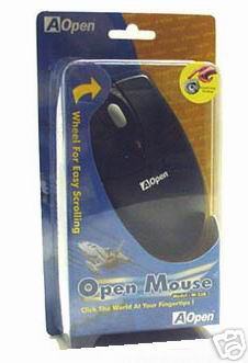 AOpen W-23B Wheel Mouse PS/2 Black NEW! - $17.65