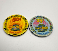 Seminole Hard Rock Hotel Casino,  Tampa, FL~ Gaming Poker Chip 25¢  &amp; 50¢ - $3.95