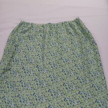 Elastic Waist RN#67473 Women's Green Floral Rear Zipper & Slit Skirt 18W (36×36) image 14