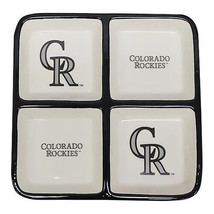 Colorado Rockies MLB 2408 Ceramic 4 Section Square Serving Tray White 9.... - $34.65