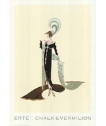 ERTE Directoire 38&quot; x 26.25&quot; Poster 1992 Art Deco Multicolor, Black, Green - $1,532.45 MXN