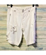 $188 SOLDOUT DA-NANG SATINY WHITE SILK BLEND CARGO BERMUDA SHORTS XS - $130.82 CAD