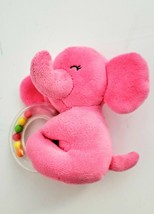 Carters Just one You Child of Mine Pink Elephant Stuffed Plush Baby Rattle Toy - £23.70 GBP