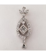 1.90 carat Diamond Floral 18k White Gold Drop Pendant - $35,889.35 MXN