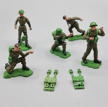 (5) VINTAGE Britains Swoppet WWII Plastic Toy Soldiers - £18.32 GBP