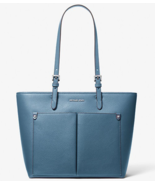 New Michael Kors Jet Set Travel Medium Double Pocket Tote Cornflower - $1,901.46 MXN
