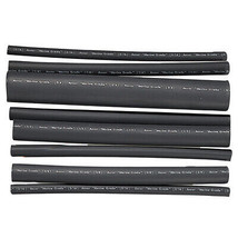 Ancor Adhesive Lined Heat Shrink Tubing - Assorted 8-Pack, 6&quot;, 20-2/0 AWG, Black - £21.50 GBP