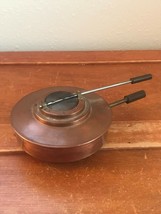 Vintage Small Round Solid Copper Arts &amp; Crafts Match Diffuser or Other Use w Two - £15.74 GBP