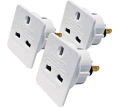 Pack of 3 Travel Adaptors UK to USA 3 pin to 2 Pin Flat Adapter for USA ... - £7.43 GBP