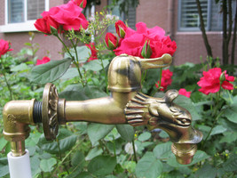 5&quot;  Vintage Brass Bathroom singe cold dragon faucet Home Garden Outdoor faucet - £64.14 GBP