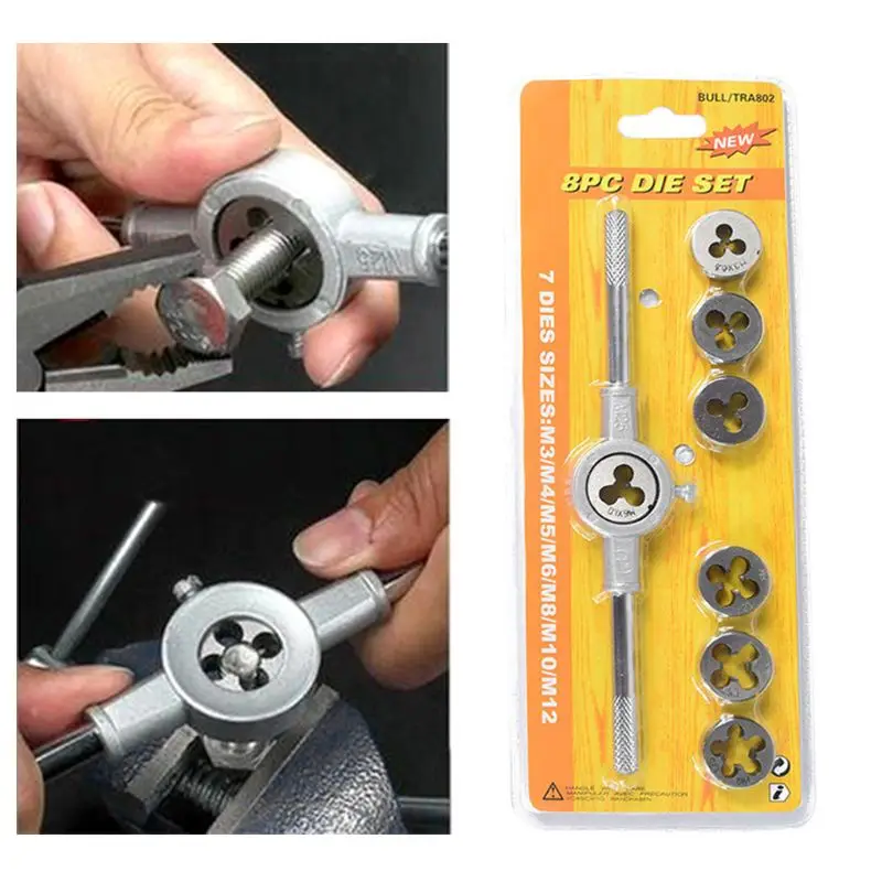 8pcs Metric Adjustable Tap Die Wrench Set M3/4/5/6/8/10/12 Screw Thread ... - $220.27