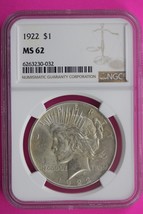 1922 P MS 62 Liberty Peace Silver Dollar NGC Certified Authentic Graded Slab 709 - $69.99